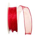 Reliant Ribbon Sheer Glitz 2 Value Wired Edge Ribbon Fuchsia 1.5 in. x 50 yards 99910W-222-09K